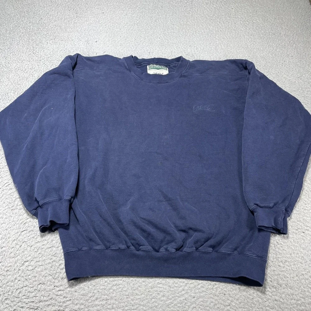 Vintage Levis Sweatshirt Mens‎ Large Blue Embroidered Logo Fleece USA 90s